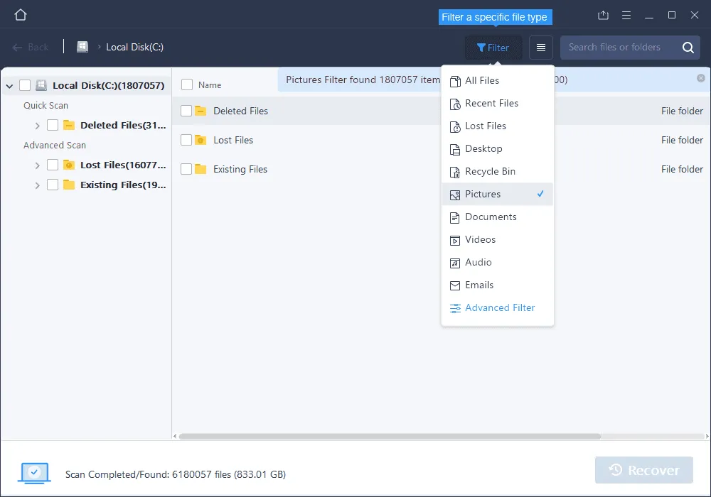 How to recover photos with EaseUS Data Recovery Wizard photo recovery software step 2