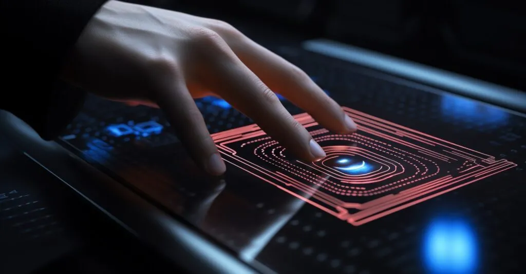 Person Using A Fingerprint Scanner