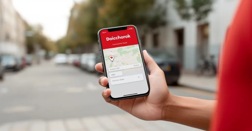 Doordash Delivery Person With A Smartphone
