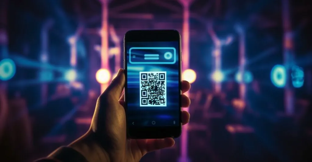 Person Using 2fa With A Qr Code On Their Phone Screen