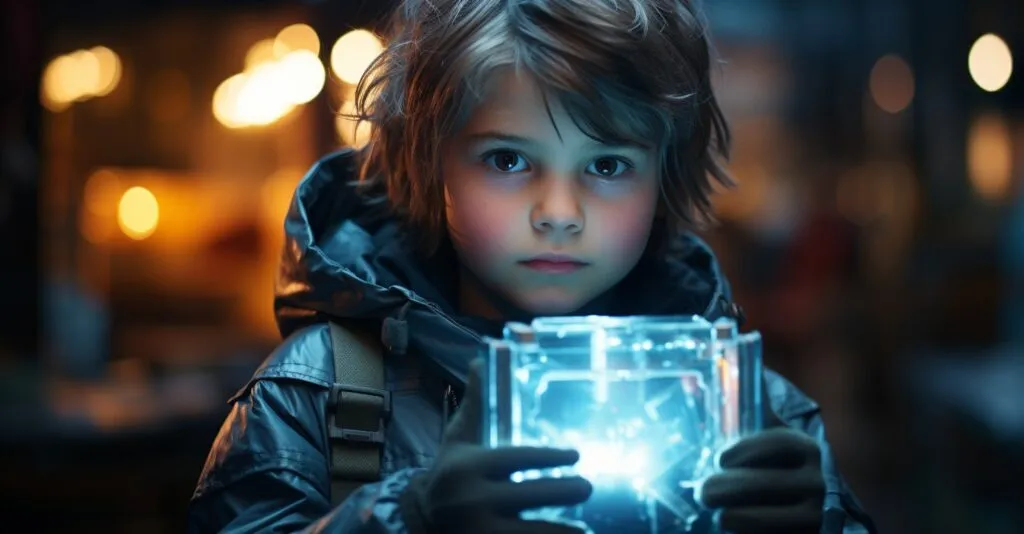 Child Holding A Shield