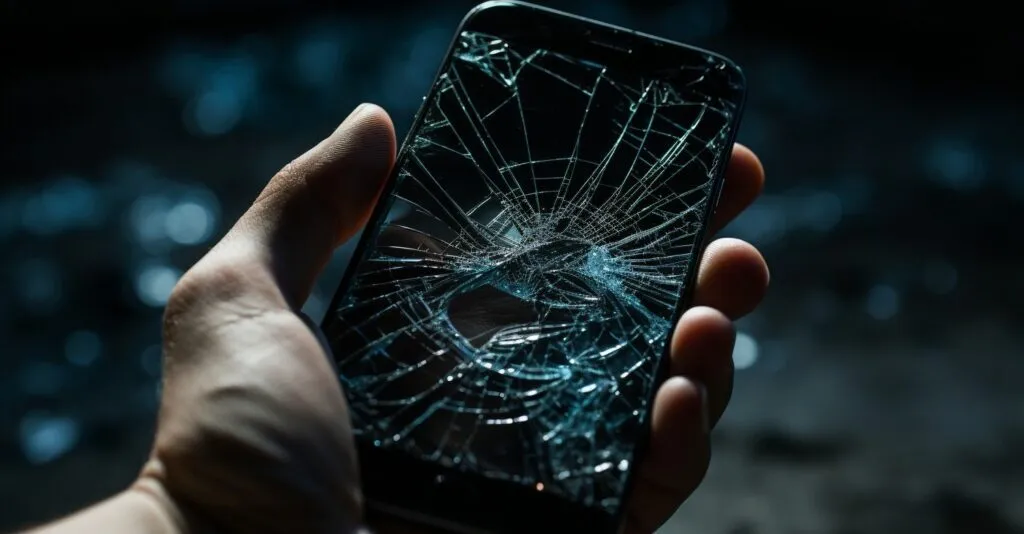Identity Theft Victim With Shattered Smartphone