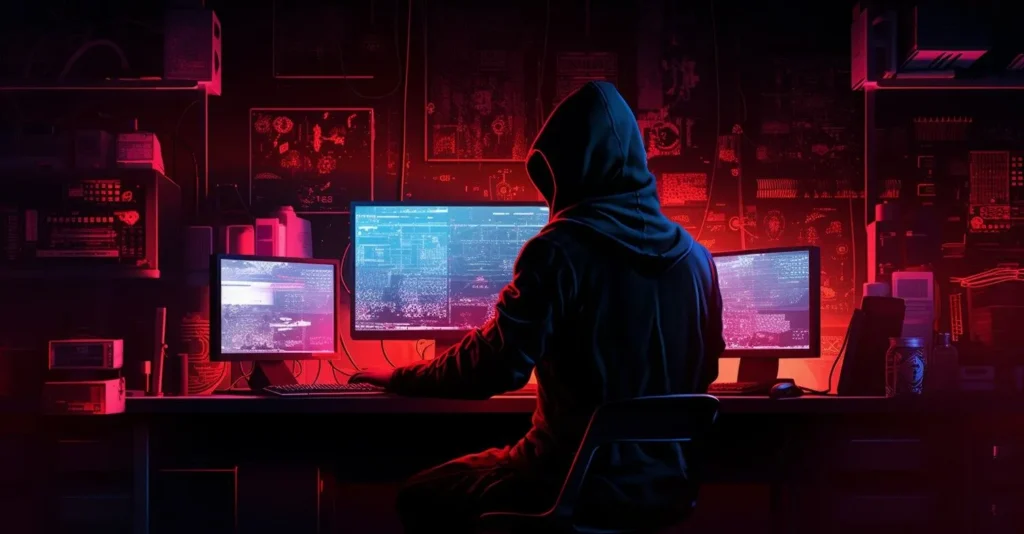Identity Theft Concept, Hacker Silhouette