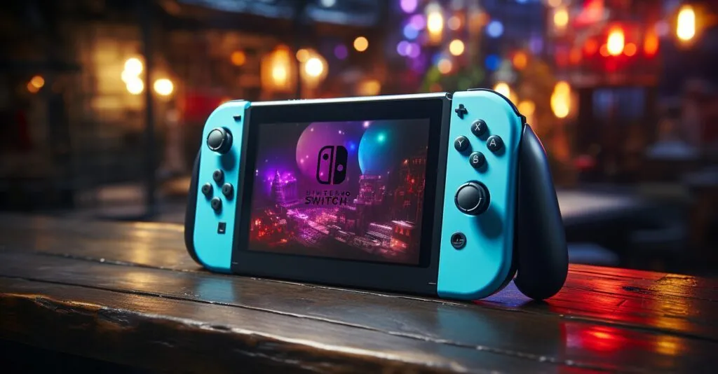 Nintendo Switch Console With Dramatic Lighting