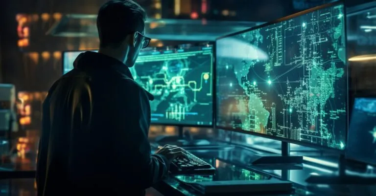 Cybersecurity Expert Analyzing Network Security