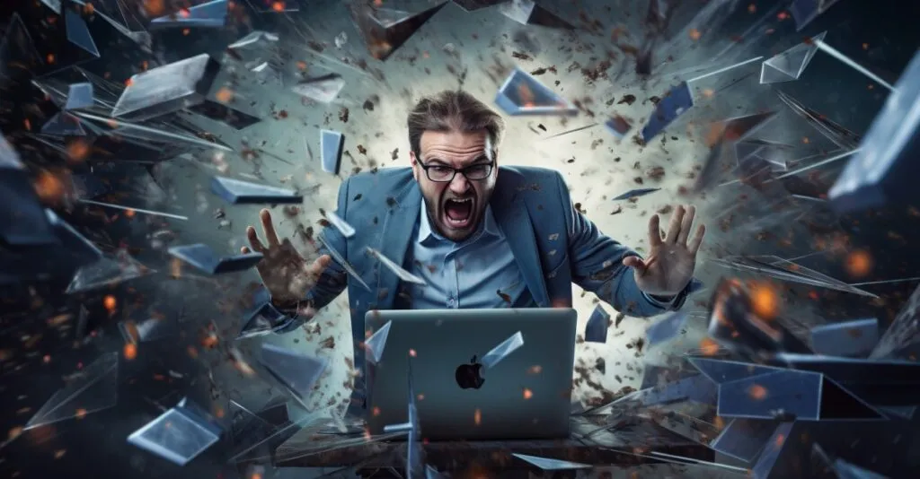 Mature Professional Overcoming Cyber Challenges