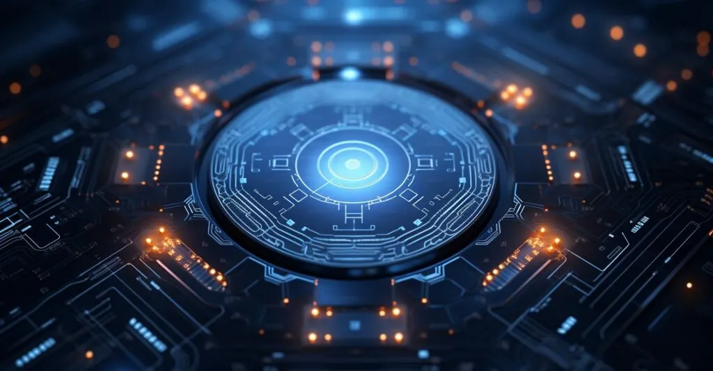 Vpn Shield With Glowing Circuit Patterns