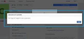 facebook page username not available