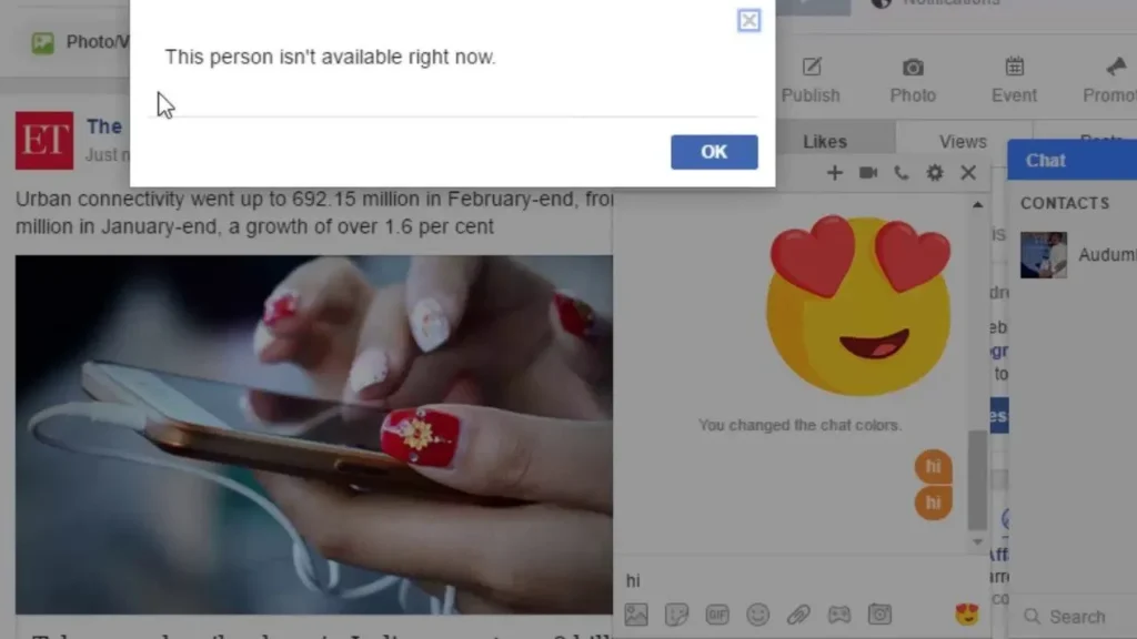 facebook this person isn't available right now