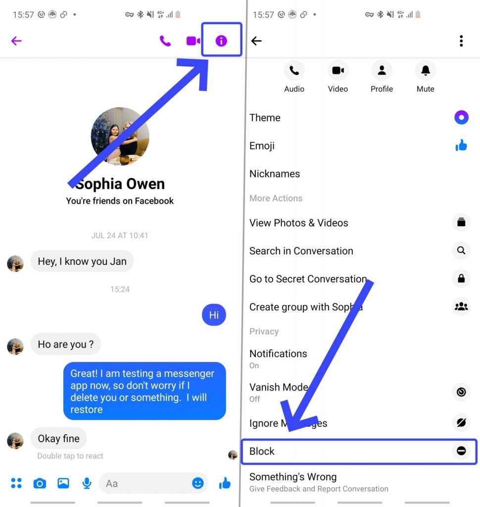 How To Block Someone In Messenger - 2nd way
