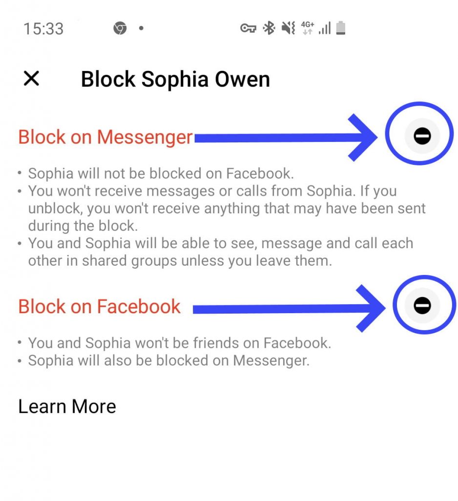 How To Block Someone In Messenger Step 3