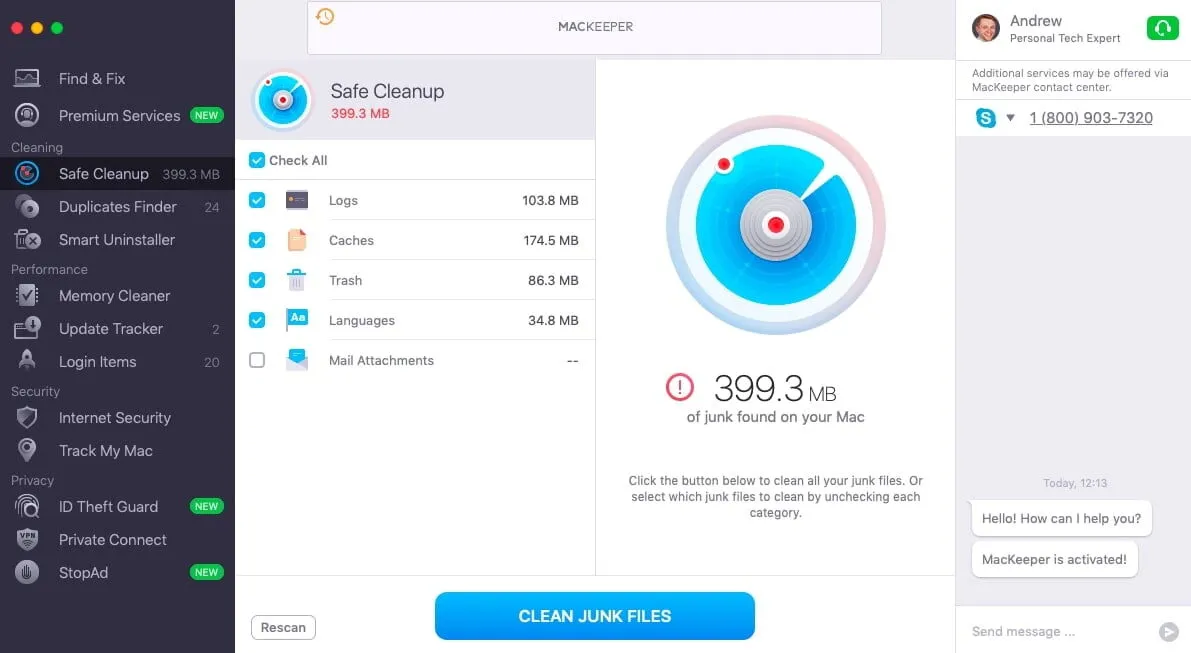 MacKeeper Safe Cleanup