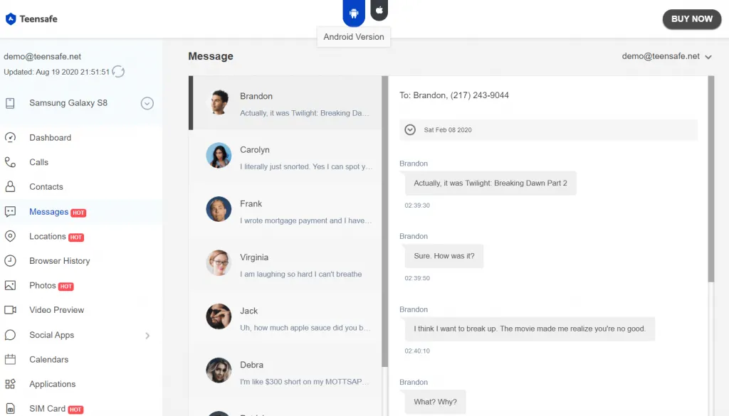 Text Messages Tracker