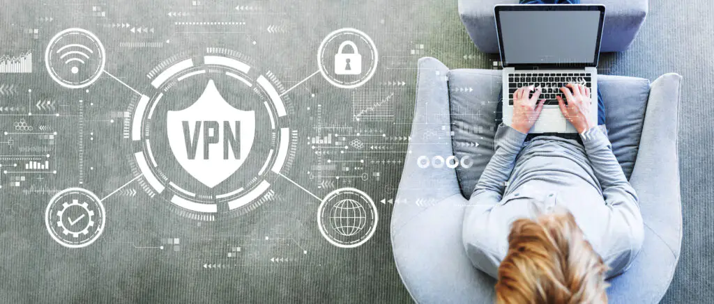 Vpn Concept With Man Using A Laptop