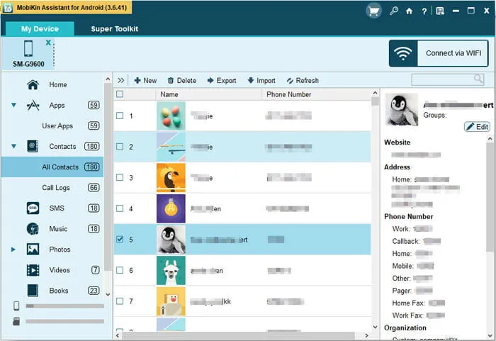 android contacts management