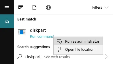 Run diskpart