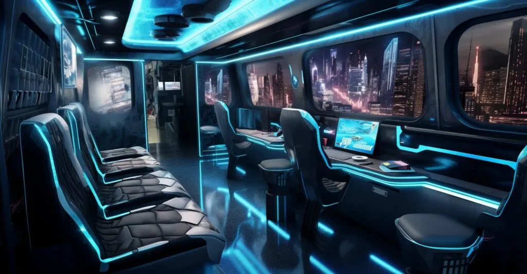 Customized Gaming Setup Inside The Bus