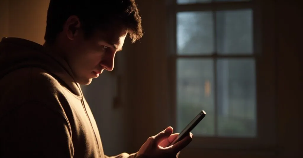 A Person Looking At A Smartphone With A Lost Password Screen