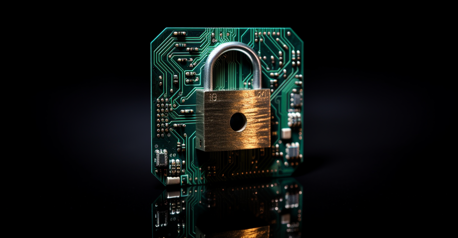 Digital Security Padlock On A Circuit Board