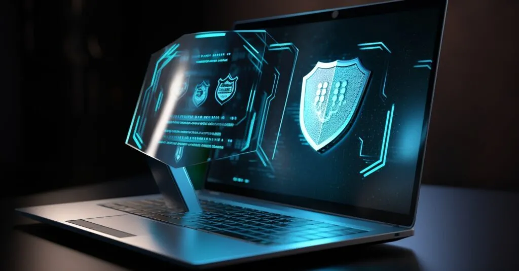 Digital Security Shield Protecting Data Transfer