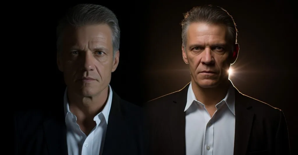 Impersonation A Split Image Showing A Person And Their Impersonator Side By Side, Emphasizing The Differences