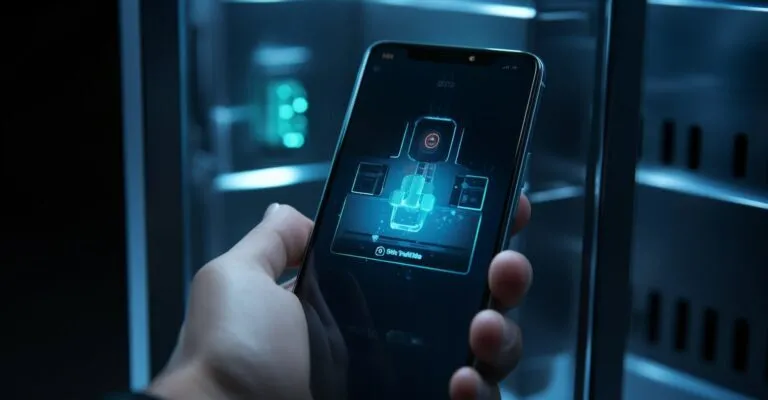 Person Unlocking A Secure Folder On A Smartphone