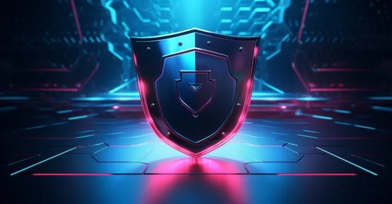 Security Shield And Padlock