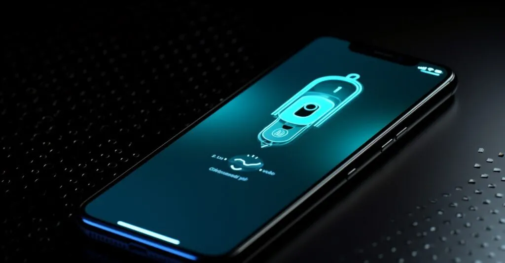 Smartphone And Lock Icon Representing Security