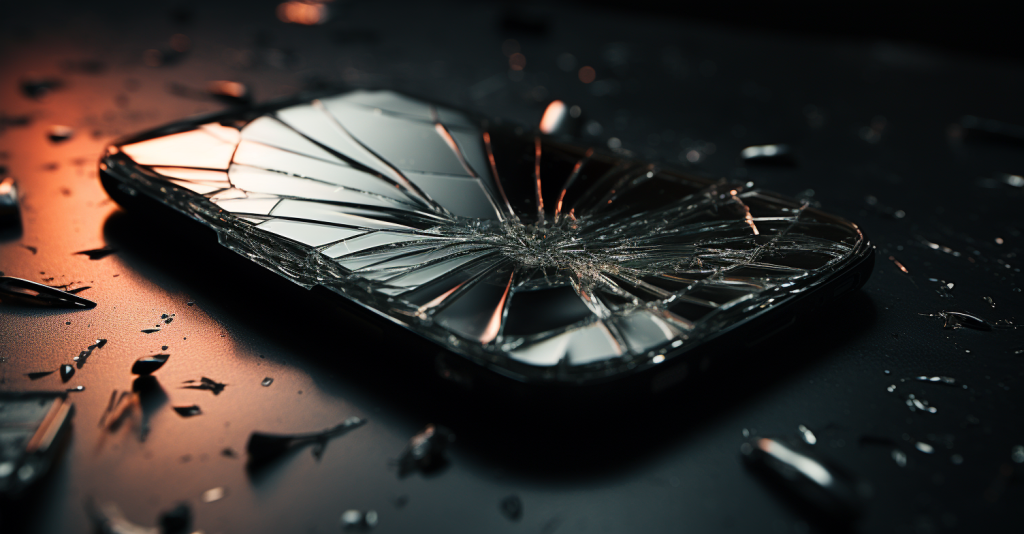 Smartphone With Shattered Sim Card