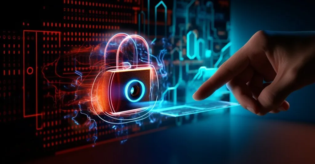 User Accessing Aol Account With A Lock And Key