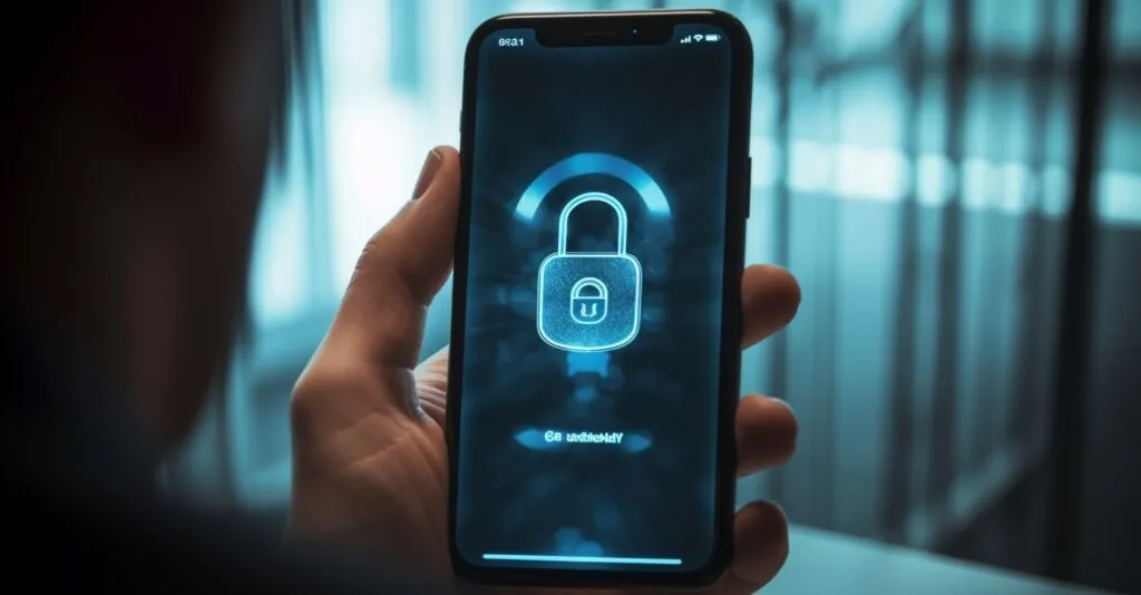 User Holding A Smartphone With A Password App