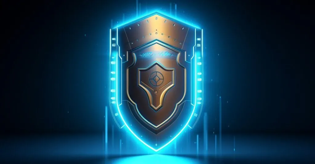 Cybersecurity Shield Protecting Passwords