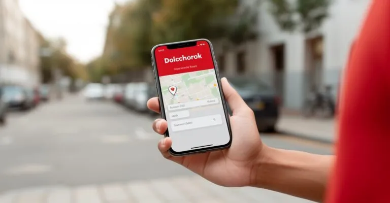 Doordash Delivery Person With A Smartphone