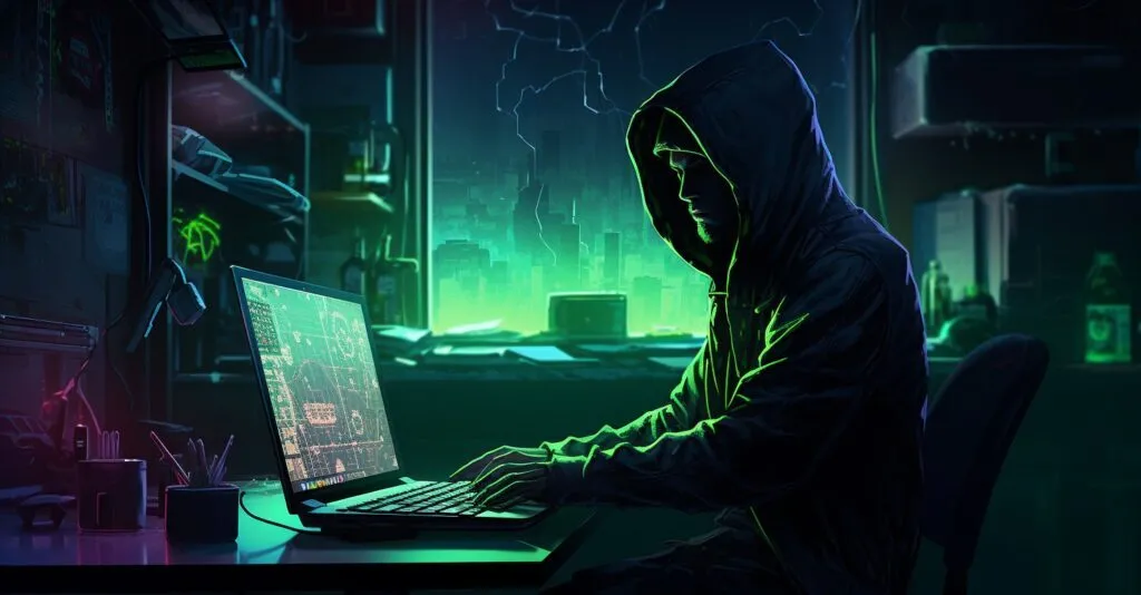 Hacker With Hoodie Attempting To Access Messenger