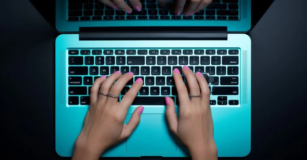 Hands Typing A Strong Password On A Laptop