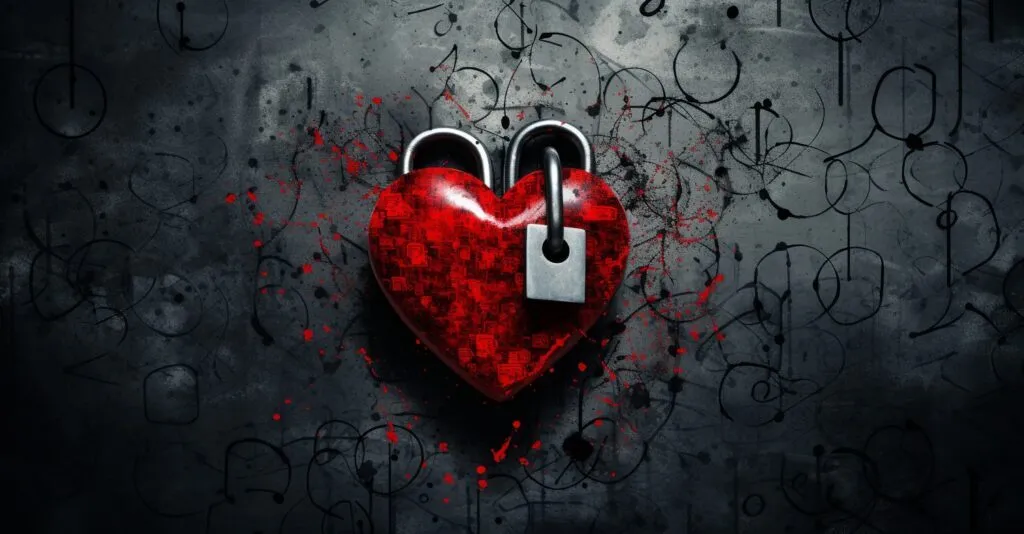 Online Dating App Security Heart With Digital Lock