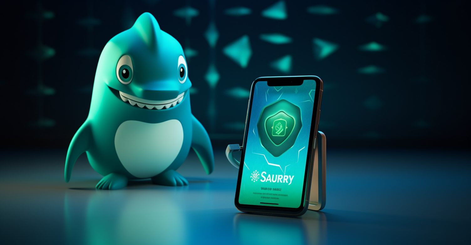 Smartphone With Surf Shark One Antivirus App