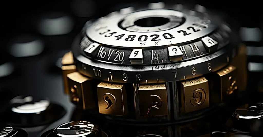 A Combination Lock With Numbers Forming A Strong Password