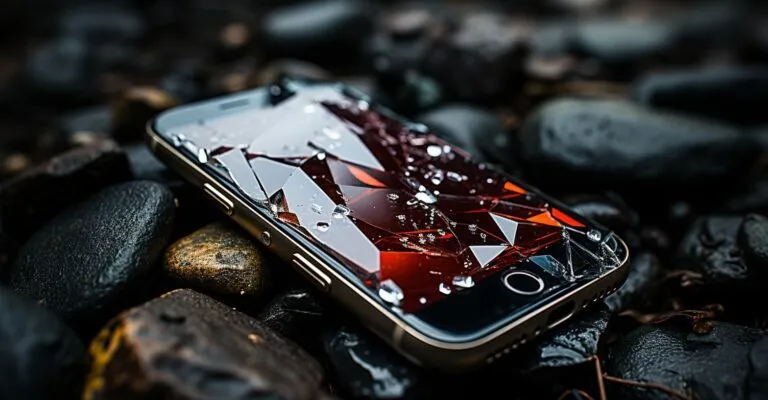 Broken Iphone With Shattered Screen