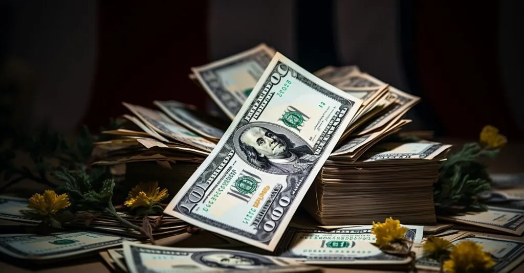 California State Flag And Cash