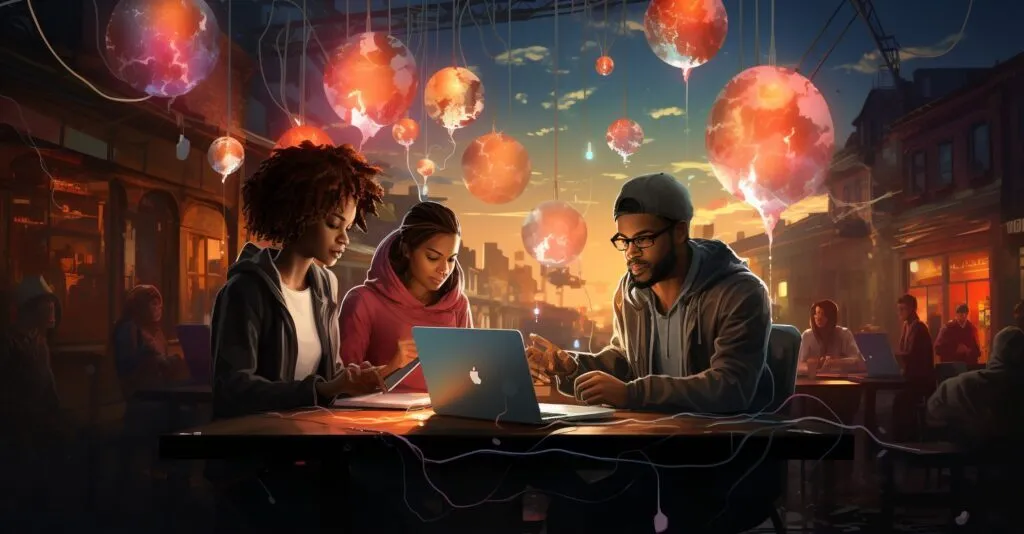 Community Defense Against Identity Theft Illustration