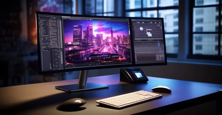 Computer Workstation With A Windows 7 Desktop Screen