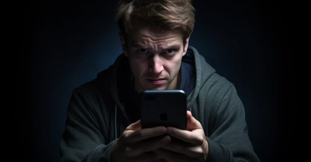 Confused Person With Smartphone