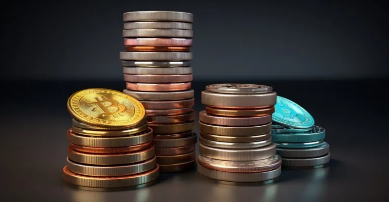 Cryptocurrency Coins Stack