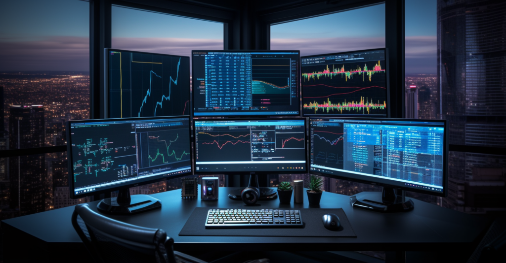 Cryptocurrency Trading On A High Tech Desk