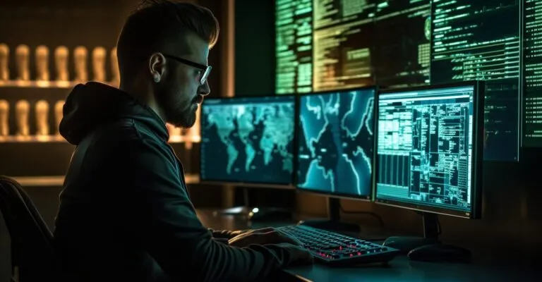 Cybersecurity Expert Analyzing Code