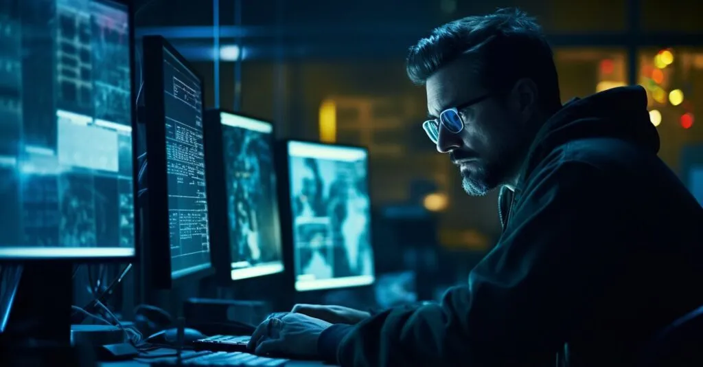 Cybersecurity Expert Analyzing Network Traffic