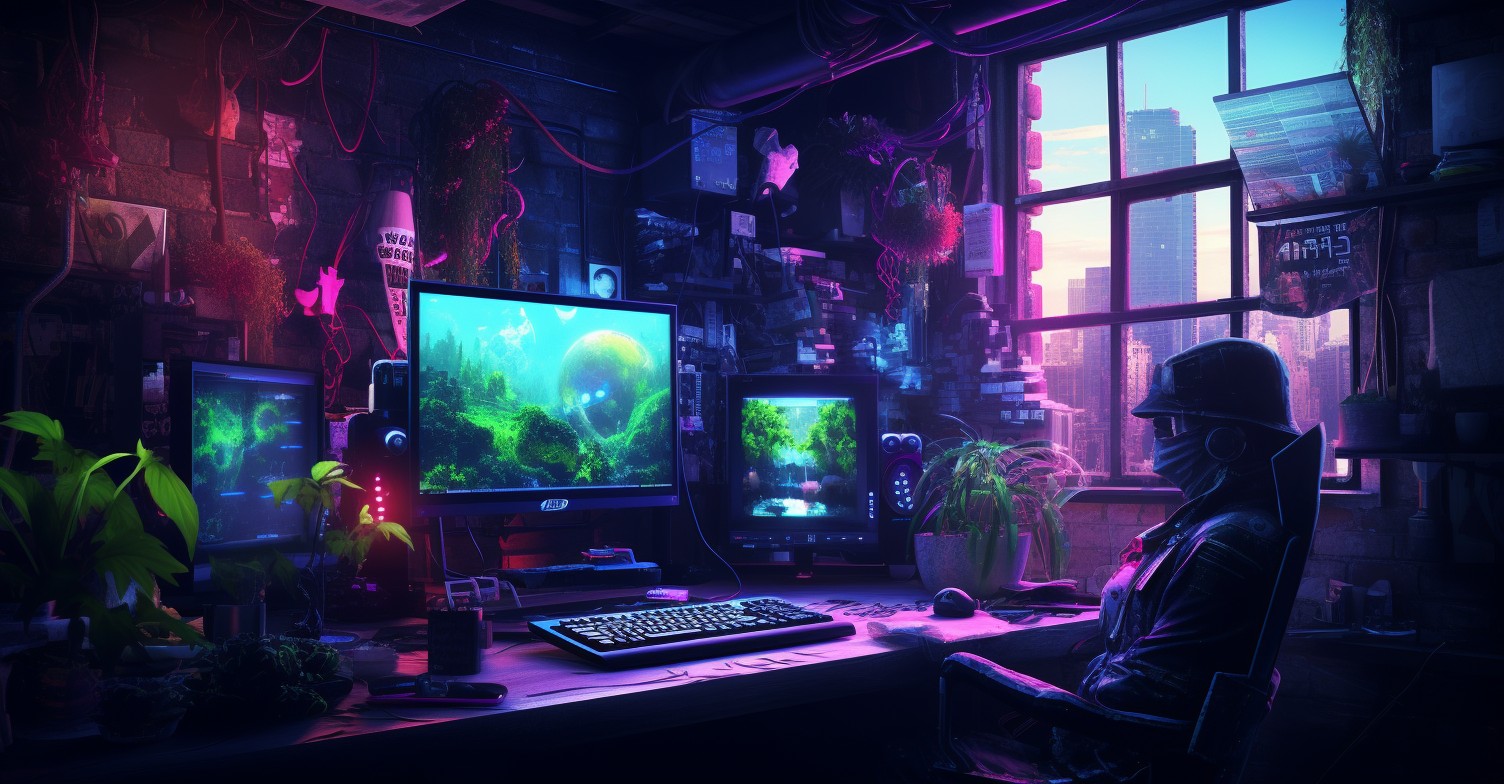 Dark Web Marketplace In Cyberpunk Style