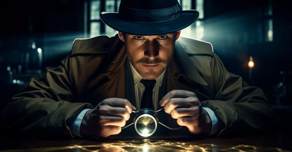 Detective With Magnifying Glass