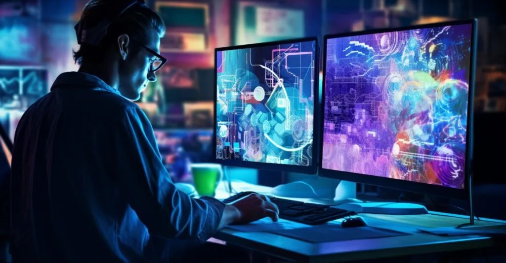 Digital Artist Creating Secure Connection